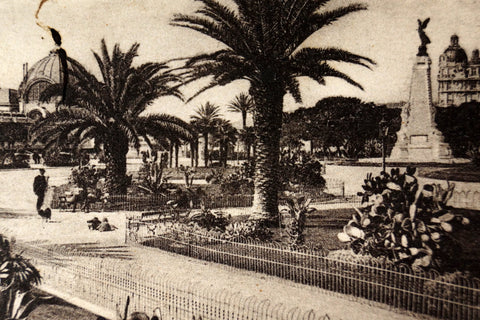 Vintage French Postcard (Carte Postale) NICE, Un coin du Jardin Albert 1er (c.1900) - thirdshift