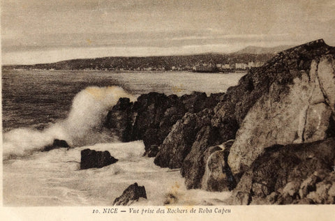 Vintage French Postcard (Carte Postale) NICE, Vue prise des Rochers de Roba Capeu (c.1900) - thirdshift