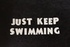 Vintage White Ceramic Push Pins "JUST KEEP SWIMMING" (c.1940s) - thirdshift