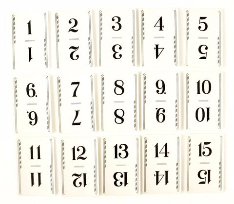 Vintage Number Cards / Table Number Cards with Art Deco Border, #1-15 (c.1930s) - thirdshift