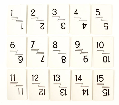 Vintage Number Cards / Table Number Cards with Art Deco Line, #1-15 (c.1950s) - thirdshift