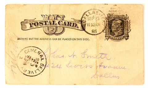 Vintage Post Card Grand Lodge of Texas Freemason Dues (September 22, 1885) - thirdshift