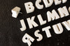 Vintage White Ceramic Push Pins Alphabet Letters A to Z, 26 pins (c.1940s) - thirdshift