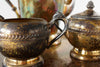 Vintage Silverplate Tea Set with Pot, Tray, Sugar Bowl, Creamer, Unused and Tarnished (c.1950s) - thirdshift