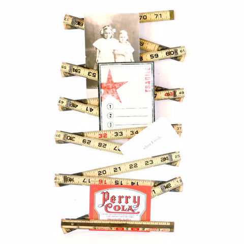 Vintage Lufkin 72" Red End Folding Ruler with Brass Extension (c.1960s) - thirdshift