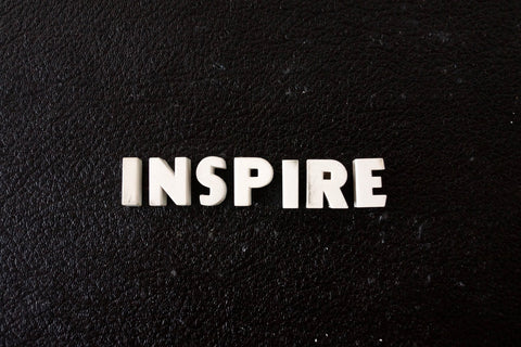 Vintage White Ceramic Push Pins "INSPIRE" (c.1940s) - thirdshift
