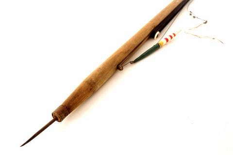 Vintage / Antique Ice Fishing Pole / Ice Jigging Stick with Line and Bobber, 41" (c.1920s) - thirdshift