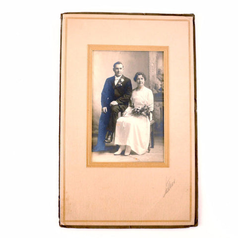 Antique Wedding Photograph (Sepia Toned) in Folder/Frame (c.1900s) - thirdshift