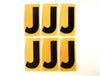 Vintage Industrial Marquee Sign Letter "J", Black on Yellow Flexible Plastic, 7" tall (c.1970s) - thirdshift
