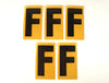 Vintage Industrial Marquee Sign Letter "F", Black on Yellow Flexible Plastic, 7" (c.1970s) - thirdshift