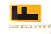 Vintage Industrial Marquee Sign Letter "F", Black on Yellow Flexible Plastic, 7" (c.1970s) - thirdshift