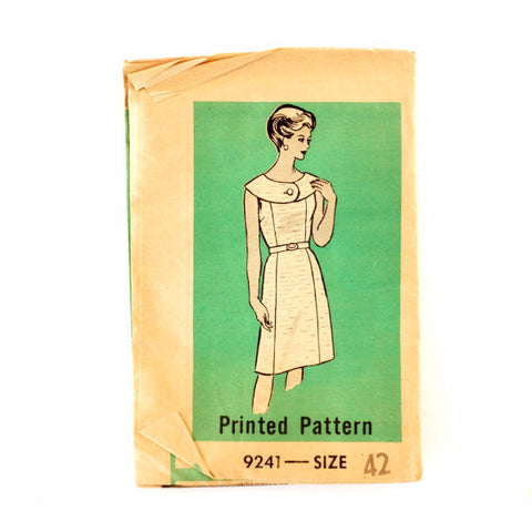 Vintage Women's Sleeveless Dress Button Collar Mail Order Pattern 9241 Size 42 (c.1950s) - thirdshift
