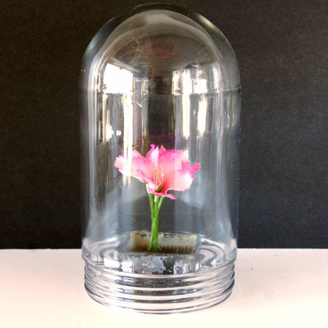 Vintage Industrial Clear Glass Light Dome Explosion Proof Glass, 9" tall (c.1950s) - thirdshift