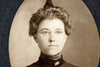 Antique Photograph Cabinet Card of Woman in Black and White (c.1890s) - thirdshift
