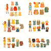 Vintage Paper Doll Children "Janey, Peggy, Pam, Jimmy, Tommy, Ted" 47 pieces (c.1940s) - thirdshift