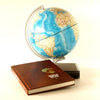 Vintage Rand McNally International World Globe with Hardcover Atlas in Stand (c.1978) - thirdshift