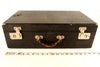 Vintage Black Hard Sided Storage Case with Leather Handle and Key (c.1930s) - thirdshift