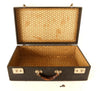 Vintage Black Hard Sided Storage Case with Leather Handle and Key (c.1930s) - thirdshift