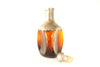 Vintage Royal Holland Pewter Daalderop Pinched Decanter, Amber and Metal (c.1930s) N4 - thirdshift