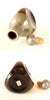 Vintage Royal Holland Pewter Daalderop Pinched Decanter, Amber and Metal (c.1930s) N4 - thirdshift