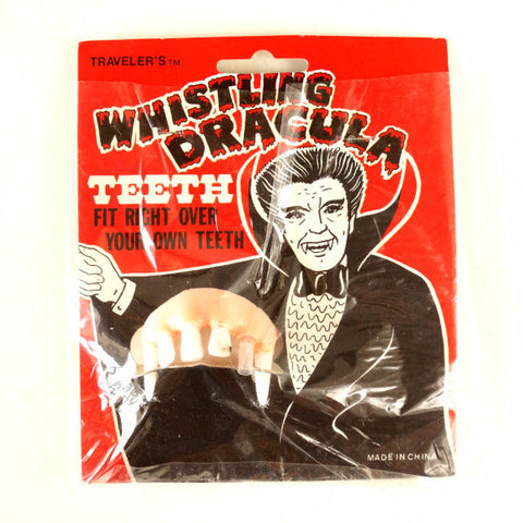 Vintage Halloween Whistling Dracula Teeth Collectible in Original Package (c.1970s) - thirdshift