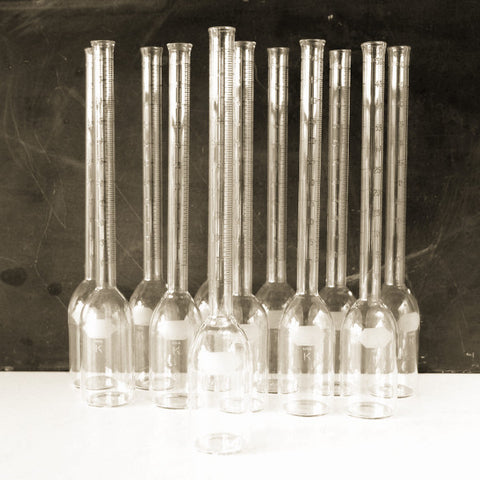 Vintage Tall Form Glass Cream Test Babcock Bottle, 9 inches tall (c.1970s) - thirdshift