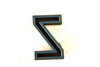 Vintage Industrial Letter "Z" Black with Orange and Blue Paint, 2" tall (c.1940s) - thirdshift