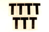 Vintage Industrial Marquee Sign Letter "T", Black on Clear Thick Acrylic, 7" tall (c.1970s) - thirdshift
