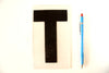 Vintage Industrial Marquee Sign Letter "T", Black on Clear Thick Acrylic, 7" tall (c.1970s) - thirdshift