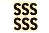Vintage Industrial Marquee Sign Letter "S", Black on Clear Thick Acrylic, 7" tall (c.1970s) - thirdshift