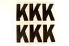 Vintage Industrial Marquee Sign Letter "K", Black on Clear Thick Acrylic, 7" tall (c.1970s) - thirdshift