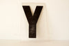 Vintage Industrial Marquee Sign Letter "Y", Black on Clear Thick Acrylic, 7" tall (c.1970s) - thirdshift