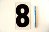 Vintage Industrial Marquee Number "8" Sign, Black on Clear Thick Acrylic, 7" (c.1970s) - thirdshift
