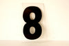 Vintage Industrial Marquee Number "8" Sign, Black on Clear Thick Acrylic, 7" (c.1970s) - thirdshift