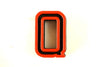 Vintage Industrial Letter "Q" Black with Orange and Green Paint, 2" tall (c.1940s) - thirdshift