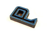 Vintage Industrial Letter "P" Black with Blue and Orange Paint, 2" tall (c.1940s) - thirdshift