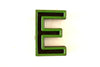 Vintage Industrial Letter "E" Black with Green and Red Paint, 2" tall (c.1940s) - thirdshift