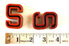 Vintage Industrial Letter "S" Black with Red and Green Paint, 2" tall (c.1940s) - thirdshift