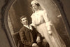 Antique Photograph Cabinet Card of Wedding Couple (c.1890s) - thirdshift