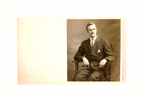 Antique Photograph Postcard of Handsome Man, Art Krause (c.1890s) - thirdshift