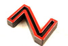 Vintage Industrial Letter "Z" Black with Red and Green Paint, 2" tall (c.1940s) - thirdshift