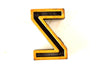 Vintage Industrial Letter "Z" Black with Light Green and Light Orange Paint, 2" tall (c.1940s) - thirdshift