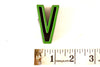 Vintage Industrial Letter "V" Black with Green and Red Paint, 2" tall (c.1940s) - thirdshift