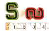 Vintage Industrial Letter "S" Black with Green and Red Paint, 2" tall (c.1940s) - thirdshift