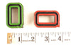 Vintage Industrial Letter "Q" Black with Green and Red Paint, 2" tall (c.1940s) - thirdshift