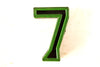 Vintage Industrial Number "7" Black with Green and Red Paint, 2" tall (c.1940s) - thirdshift