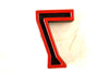 Vintage Industrial Number "7" Black with Green and Red Paint, 2" tall (c.1940s) - thirdshift