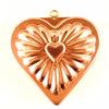 Vintage Aluminum Heart Shaped Jello Mold in Dark Pink Copper (c.1970s) - thirdshift