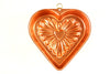 Vintage Aluminum Heart Shaped Jello Mold in Dark Pink Copper (c.1970s) - thirdshift
