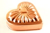 Vintage Aluminum Heart Shaped Jello Mold in Dark Pink Copper (c.1970s) - thirdshift